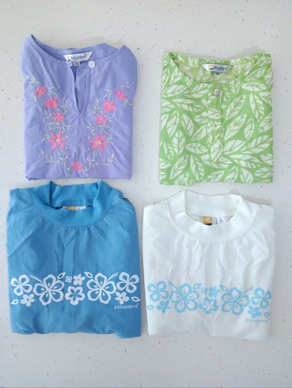 Girls' Solumbra Sun Protective Longsleeves Bundle Set Of 4 Size Small 5/6